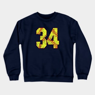 Fastpitch Softball Number 34 #34 Softball Shirt Jersey Uniform Favorite Player Biggest Fan Crewneck Sweatshirt